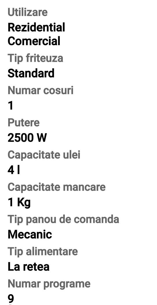 Vand fripteuza profesionala 4l