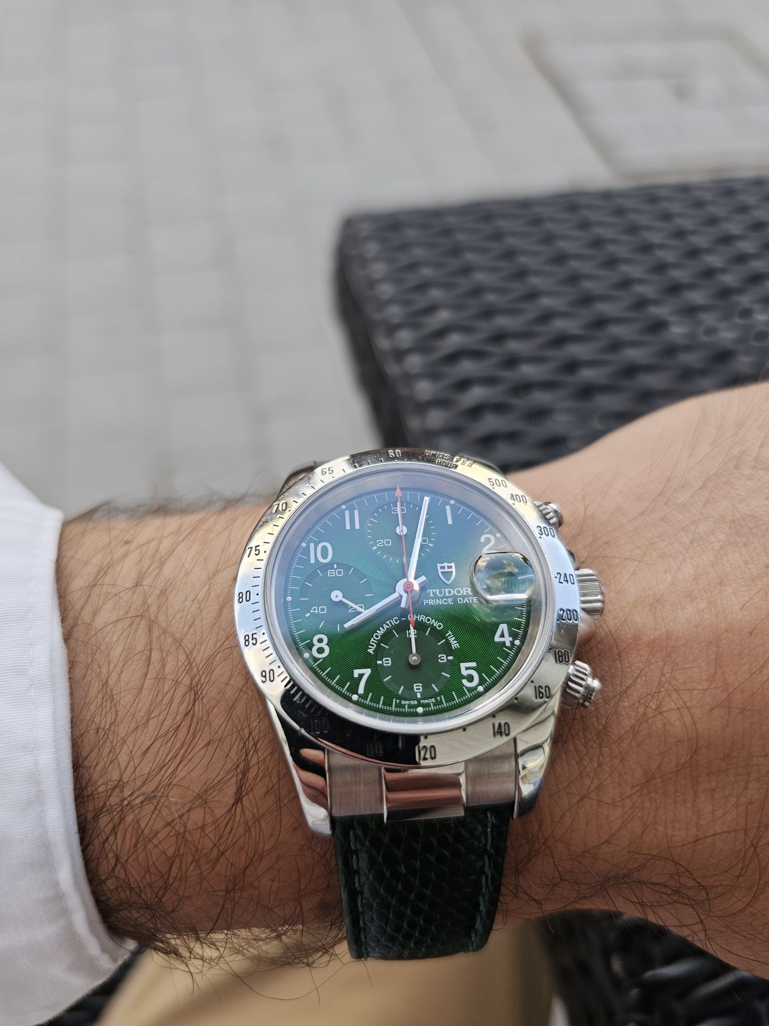 Ceas Tudor Chrono Prince Oyster Date Daytona - Green Dial NOS colectie
