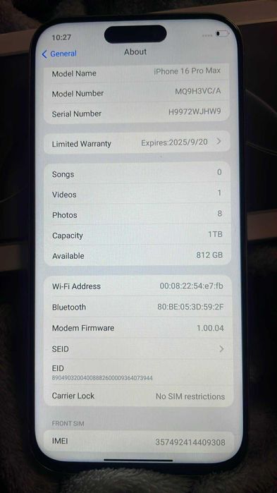 Vând sau schimb iPhone 16 pro max