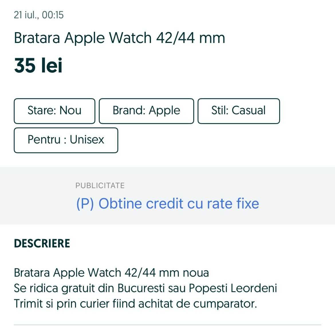 Bratara Apple Watch 42/44 mm