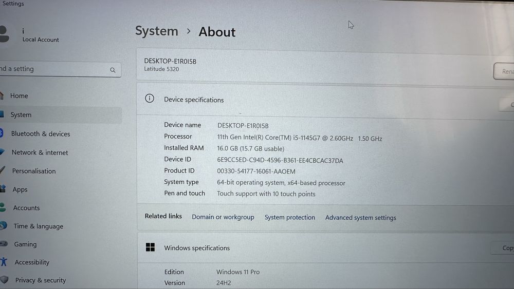 Dell Latitude 5320 13.3” Touch Intel i5-1145G7 16GB RAM 256GB SSD 4G