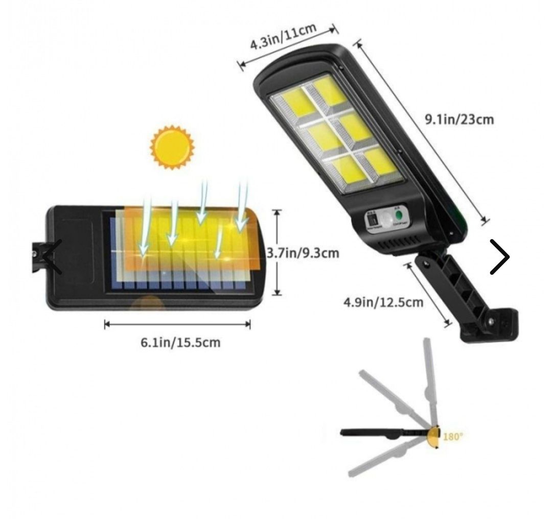 Proiector solar lampa stradala 150 led COB senzor miscare 25x23 cm