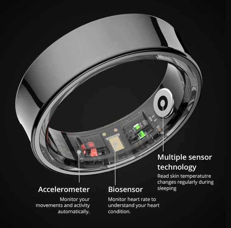 Умное кольцо  Smart Ring COLMI R09 Black, 11 размер