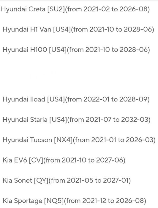 Датчици за налягане в гумите за Kia/Hyundai