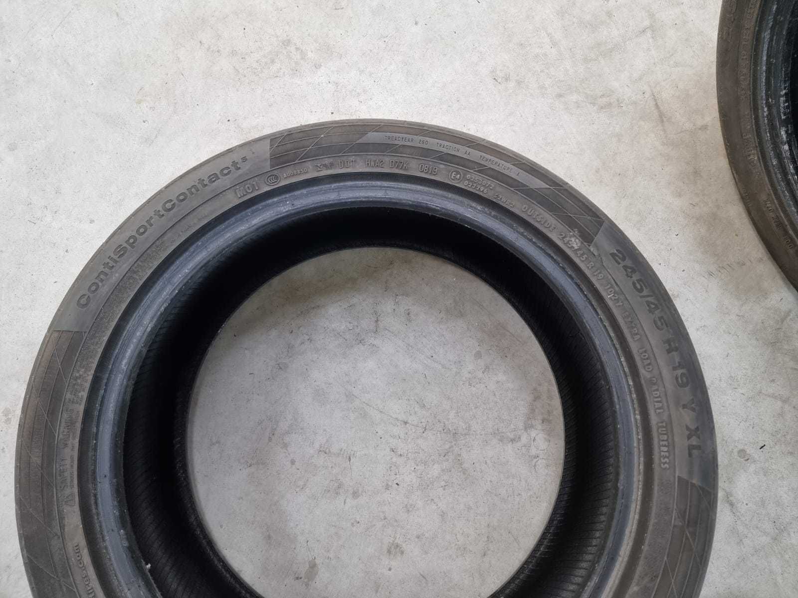 4 Anvelope VARA 245.45.19 "Continental" ; stare buna
