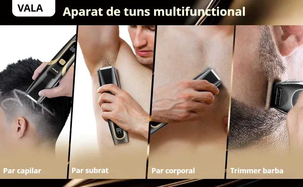 Aparat tuns barba si par cu vacuum umed si uscat, VALA® VS500BK