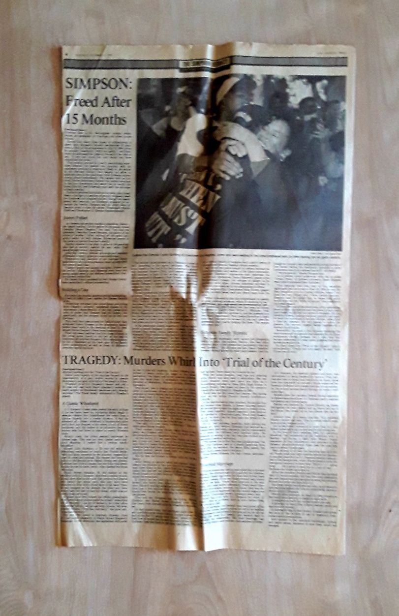 Ziar vechi - Los Angeles Times 3 oct. 1985 - O.J. Simpson