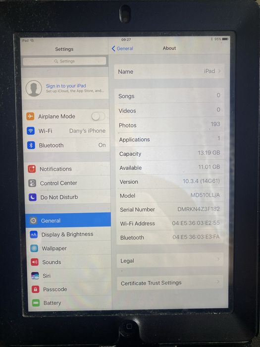 Ipad 4  16GB с протектор