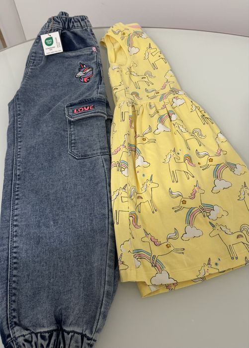 Rochita M&S si Blugi Unicorn NOI marimea 116