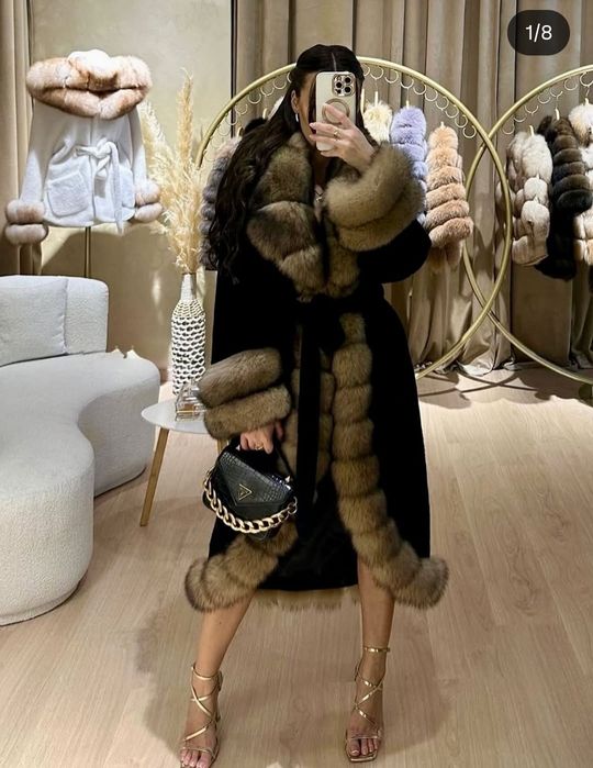 haina alcantara cu blana naturala pe comandă