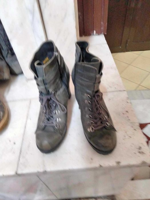 Ghete de damă din piele ecologică cu toc înalt