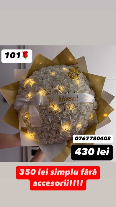 Buchet 51 Trandafiri Sapun si alte dimensiuni