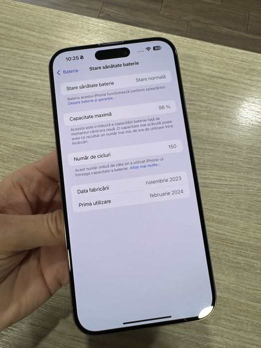 iPhone 15 Pro Max, 256GB, 5G, Natural Titanium, Bateria 98%!