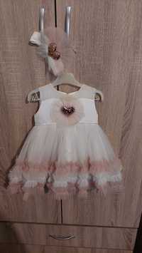Бебешка рокля официялна бяла