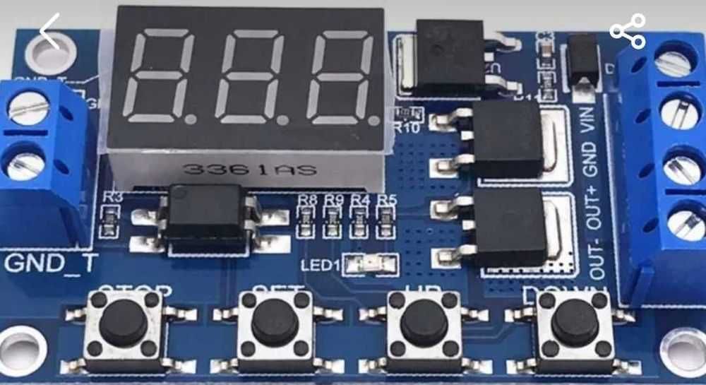 Таймер. Циклично реле за време 6-30V. Delay time adjustable relау