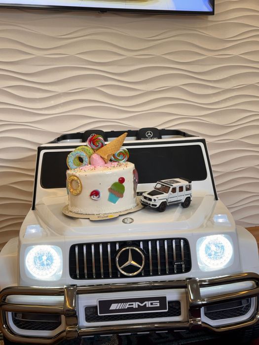 Mercedes AMG белый детский электромобиль