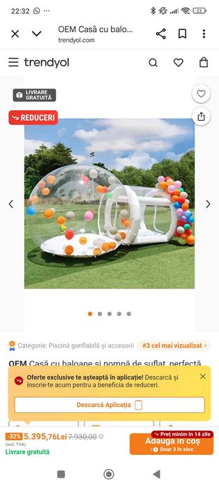 Vând Bubbles House Nou diametru 3m