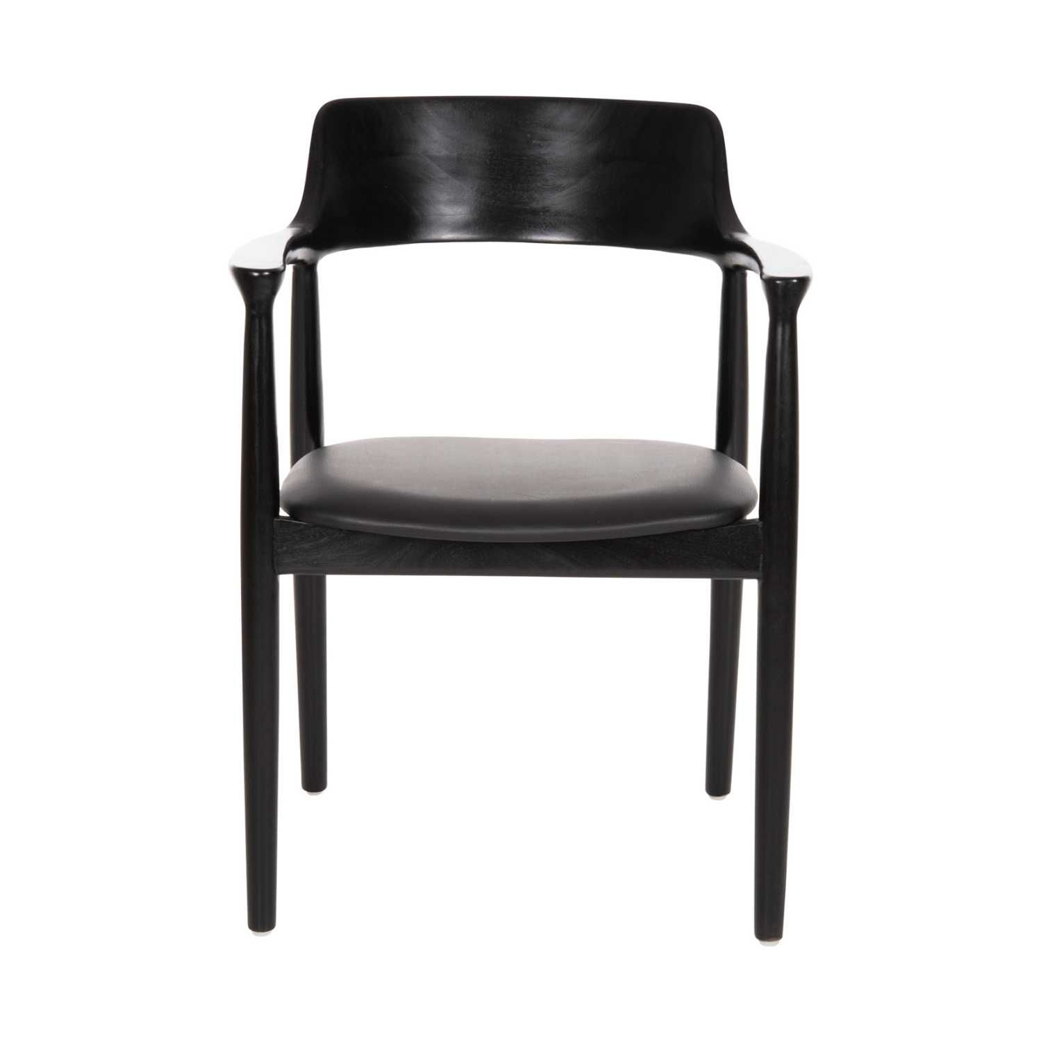Трапезен стол HM9634.02, Махагоново дърво, Еко кожа, 58x53x80H