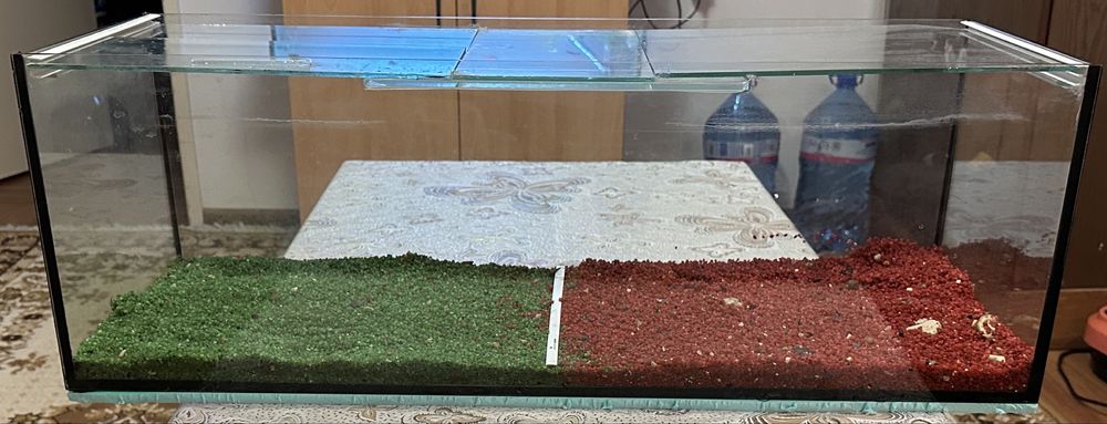 Аквариум 65 л. С грунд към него помпа и нагревател