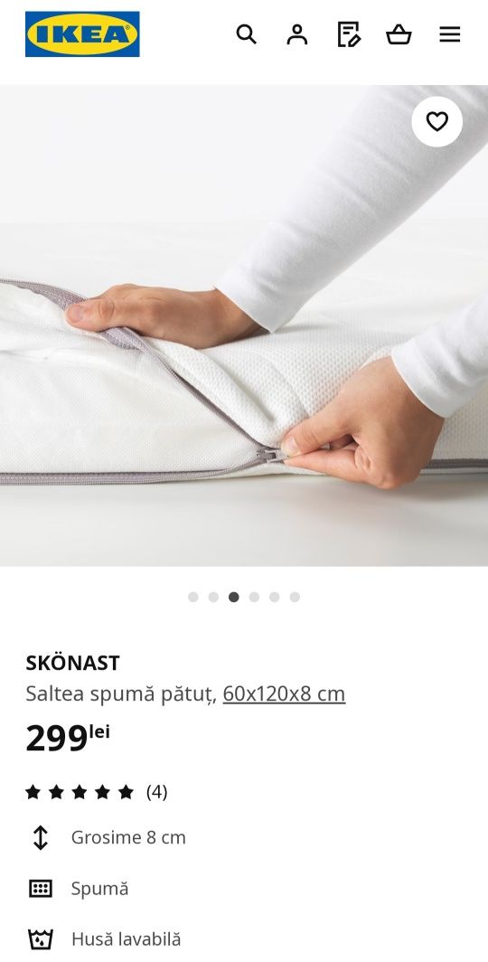 Saltea spumă IKEA 60x120 cm