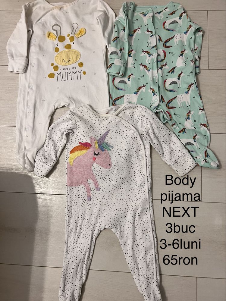 Set Pijama body 3buc NEXT 68cm