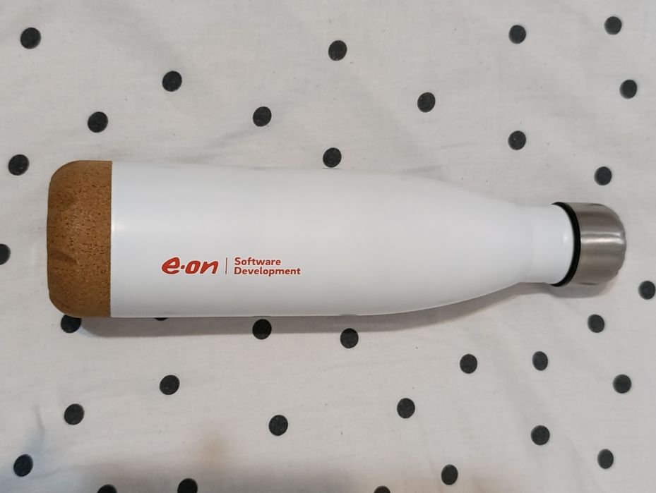 Sticlă termică/Termos alb nou, nefolosit