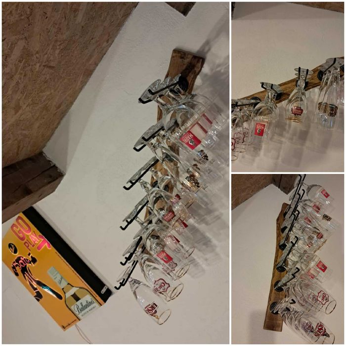 NOU - Suport pahare din lemn masiv