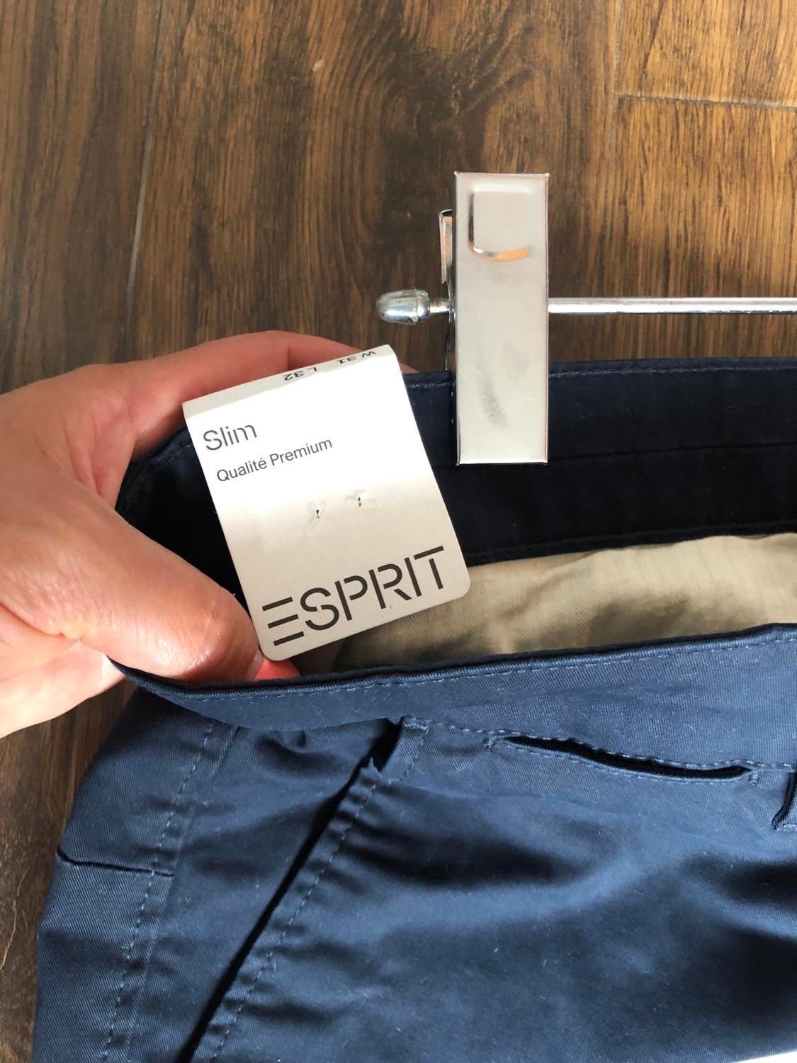 Нов с екитет Мъжки панталон Esprit Organic Cotton Slim Fit W31 L32