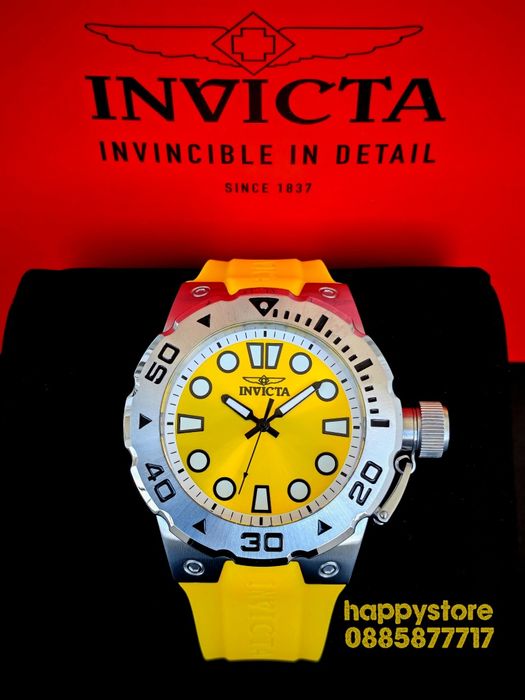 INVICTA Bumble Yellow 51mm, Инвикта нов ръчен часовник