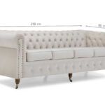 Диван Chestefield Deluxe – четириместно, бежово