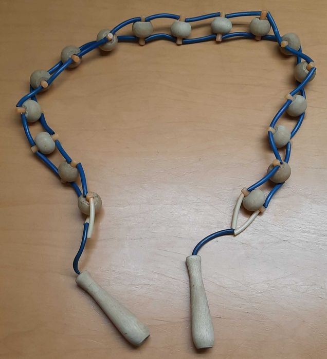 Массажёр деревянный ленточный роликовый