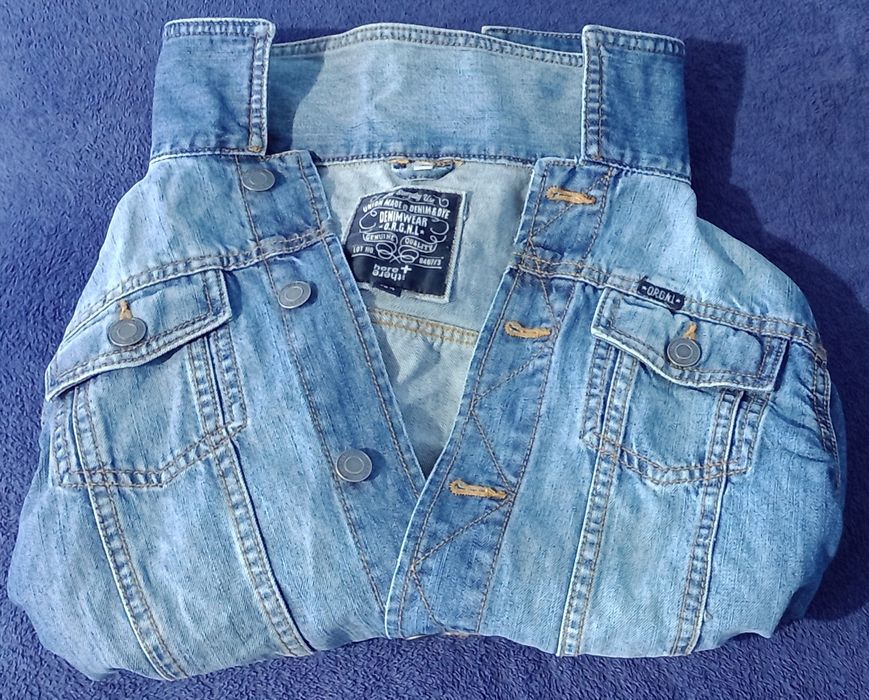 Jachetă de blugi albastră here+there by C&A – mărimea 164 (echiv. S/M)