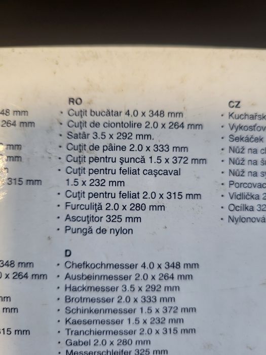 Set cutite tacamuri Millerhaus