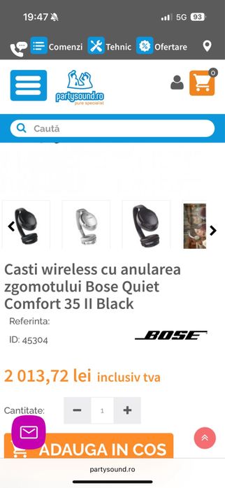 Casti bose noi in cutie