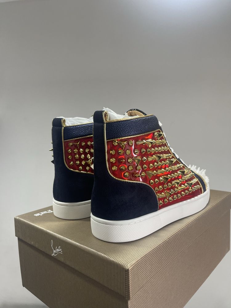 Christian Louboutin High White Red Spikes