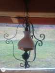 Candelabru rustic meta, metal și sticla