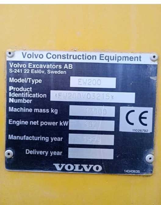 Excavator Volvo  EW 200