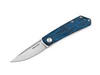 Briceag Real Steel Luna Damascus G10, cu maner G10 albastru, lama D2