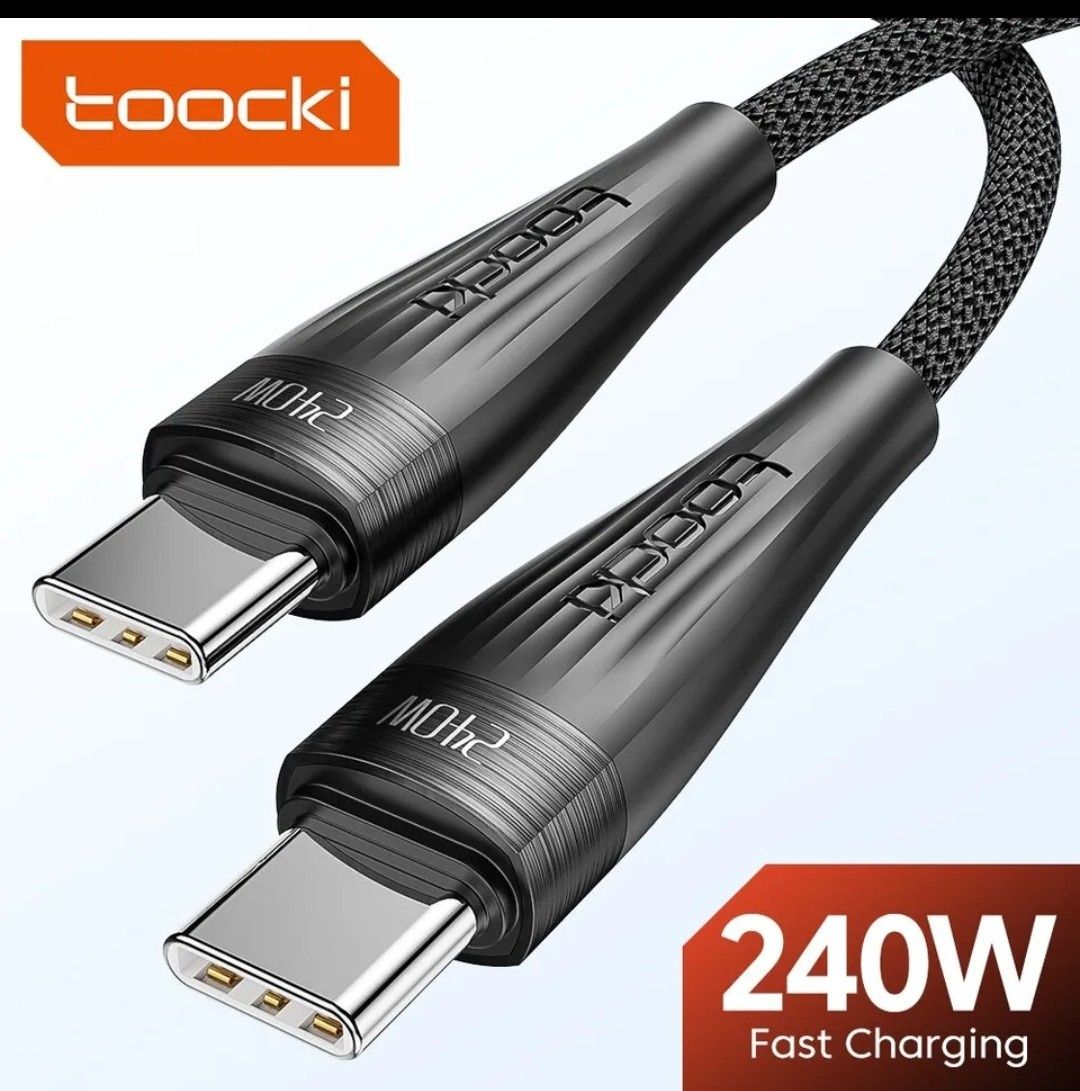 NOU! Cablu 240W USB-C PD încarcă laptop și smartphone. Lungime 2m