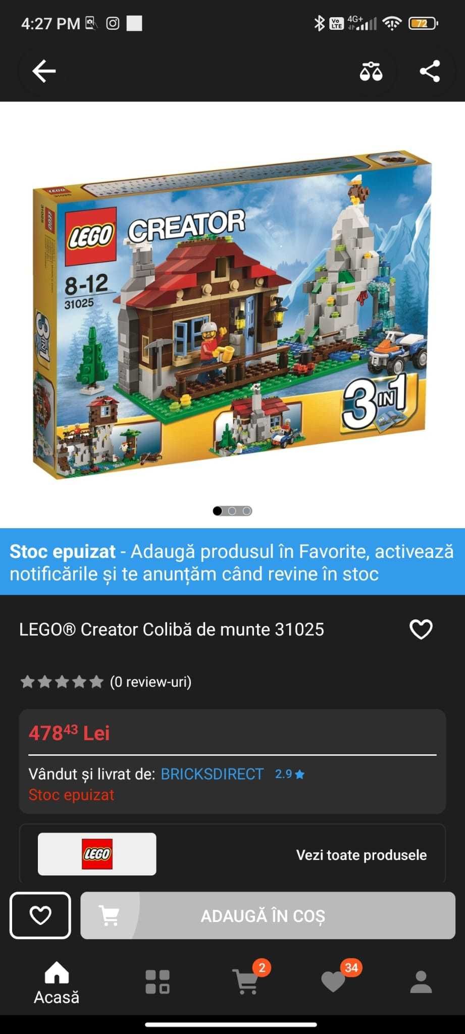 Lego creator 3 in 1 cu Moș Crăciun- 31025