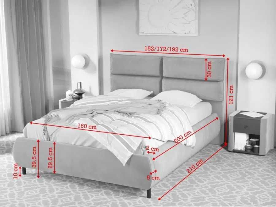 Pat Tapitat Cairo Crem Velluto 2 rabatabil cu perne pe spatar