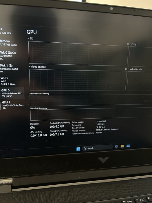 Laptop Gaming Victus I7, RTX 3050, 16GB RAM, 1TB SSD