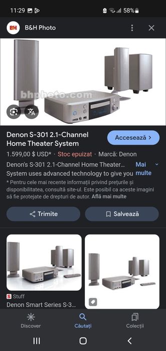 DENON  S301  - 2.1 ch -280W - Subwoofer 140W - Sateliți 2×70W
