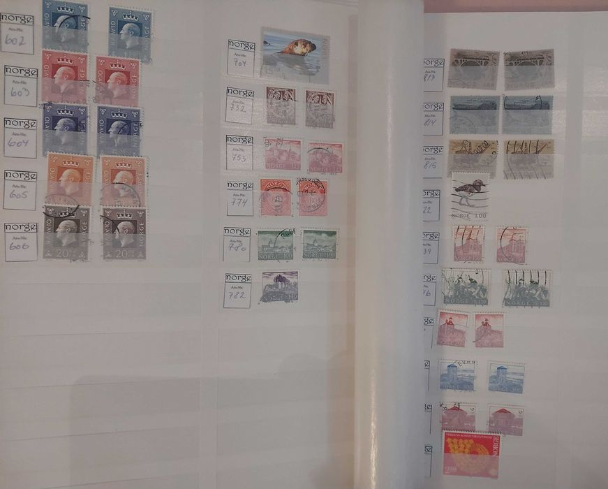Clasor format A4 cu timbre straine Norvegia+Bonus