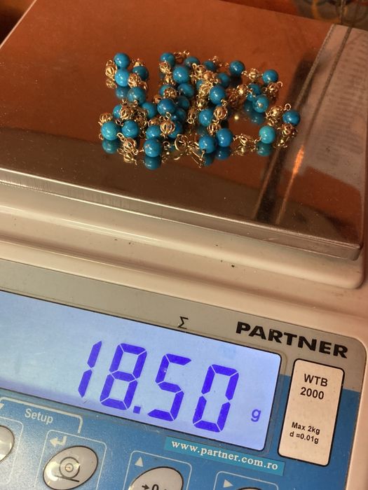 Colier aur 18kt.cu Turquoise
