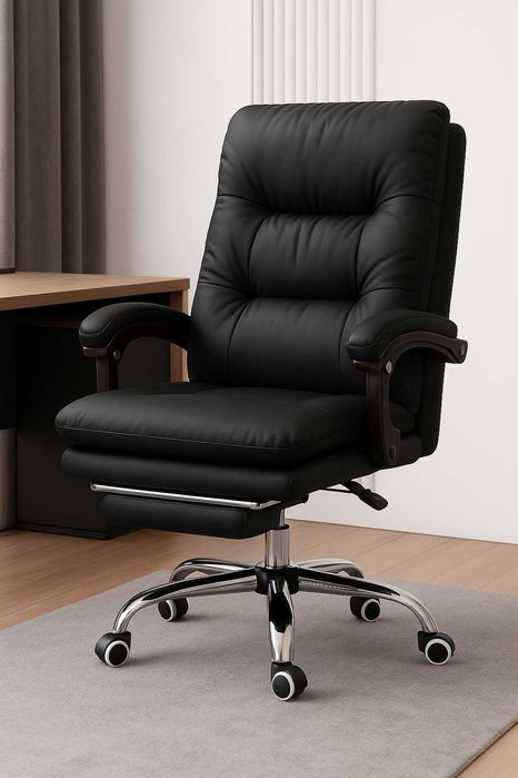 Офисное кресло с подставкой для ног и откидной спинкой