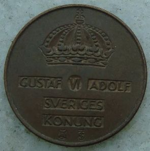 Moneda Suedia 5 ORE 1953 veche.