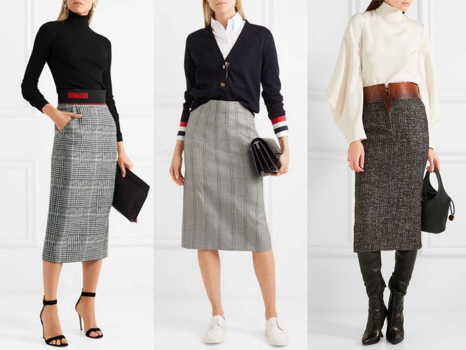 Fusta lana midi office Aquascutum Burberry Max Mara