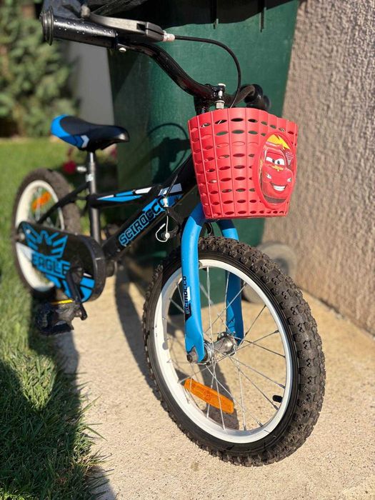 Bicicleta Copii Scirocco Eagle, roata 16'' , Culoare negru cu albastru
