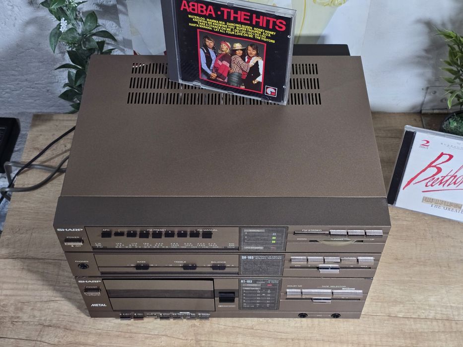 Sistem audio hi-fi retro SHARP ,receiver SA-103, deck RT-103, hifi